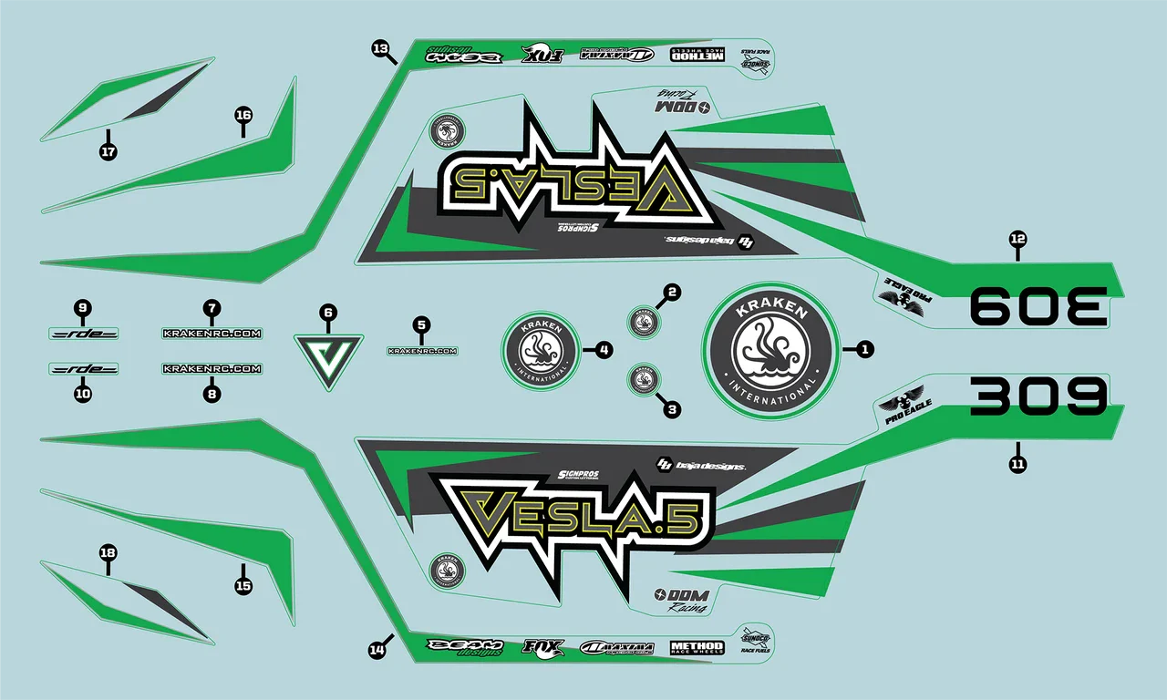 Kraken Vesla Decal set (electric version) [KVS153]