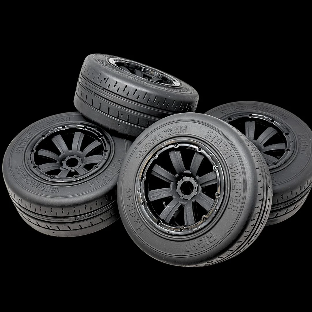 Mad Max 188x78mm Belted Wide Street Sweeper Tyre Wheel Set (4) - Image 2