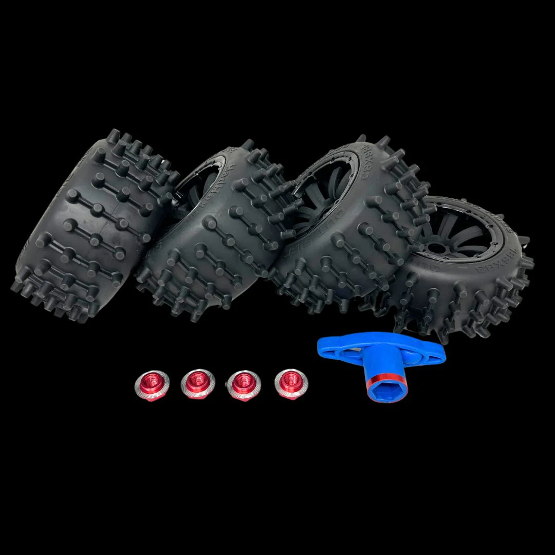 Mad Max Traxxas X-Maxx 186mm Super Hog V2 Spike Wheel/Tyre set with adapters - Image 3