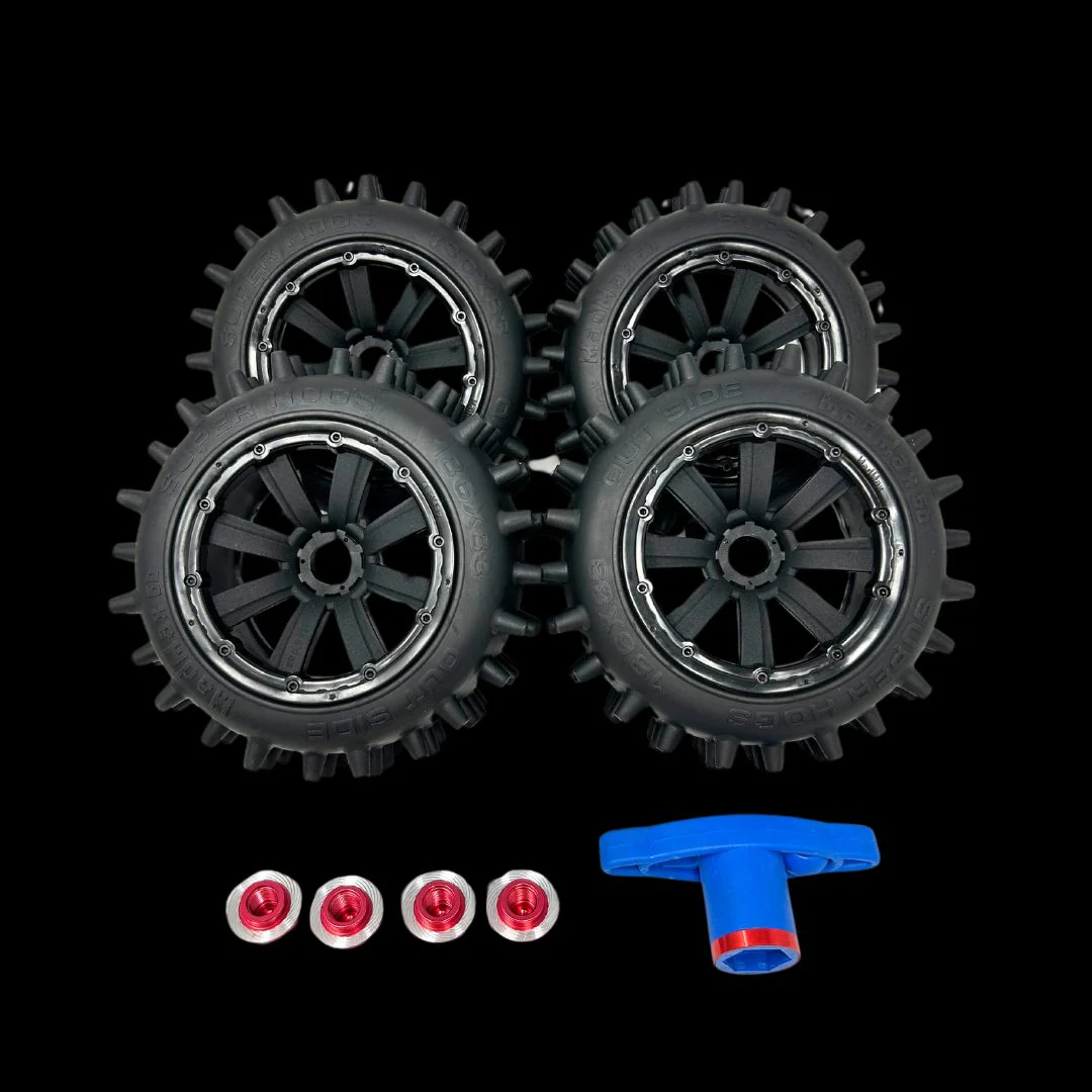 Mad Max Traxxas X-Maxx 186mm Super Hog V2 Spike Wheel/Tyre set with adapters - Image 4