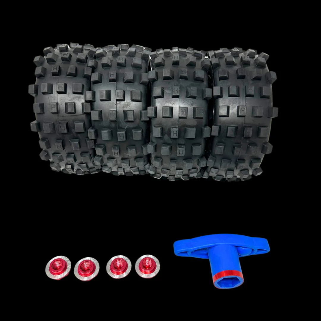 Mad Max Traxxas X-Maxx 190mm Belted Giant Grip Wheel/Tyre set with adaptors - Image 2