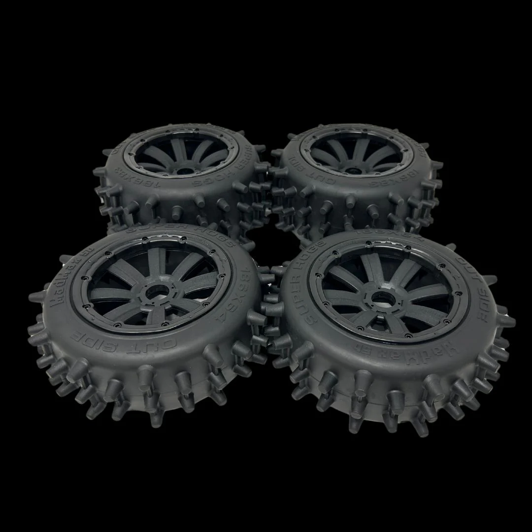 MadMax Super Hog V2 Baja Front/Rear 186mm Spike Wheel/Tyre Set (4) - Image 3