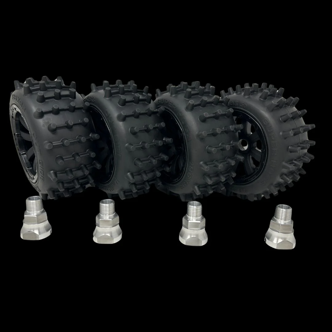 MadMax Super Hog V2 Truck 186mm Spike Wheel/Tyre Set (4) with adaptors - Image 2