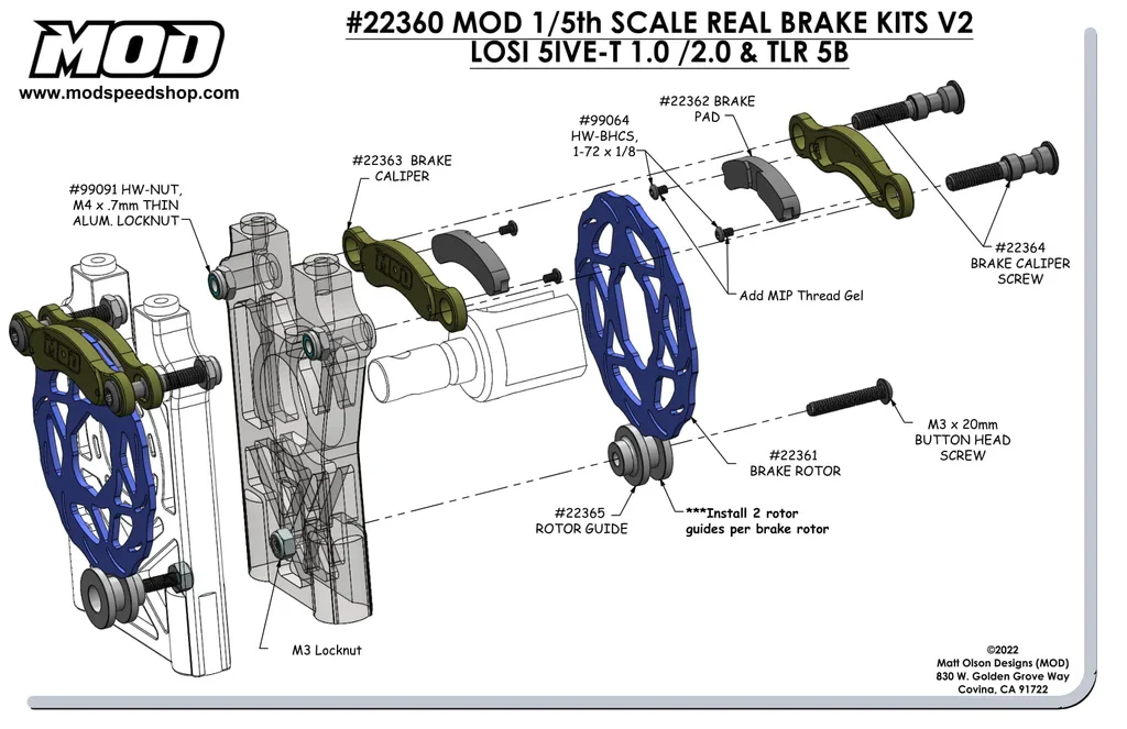 MOD Everlast Real Brakes Kit V2 - Losi 5T, 5ive 2.0 & 5B - Image 6