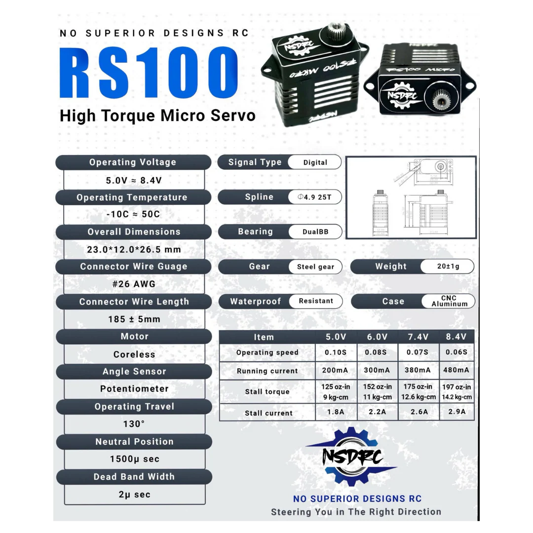 RS100 High Torque Micro Servo - Image 6