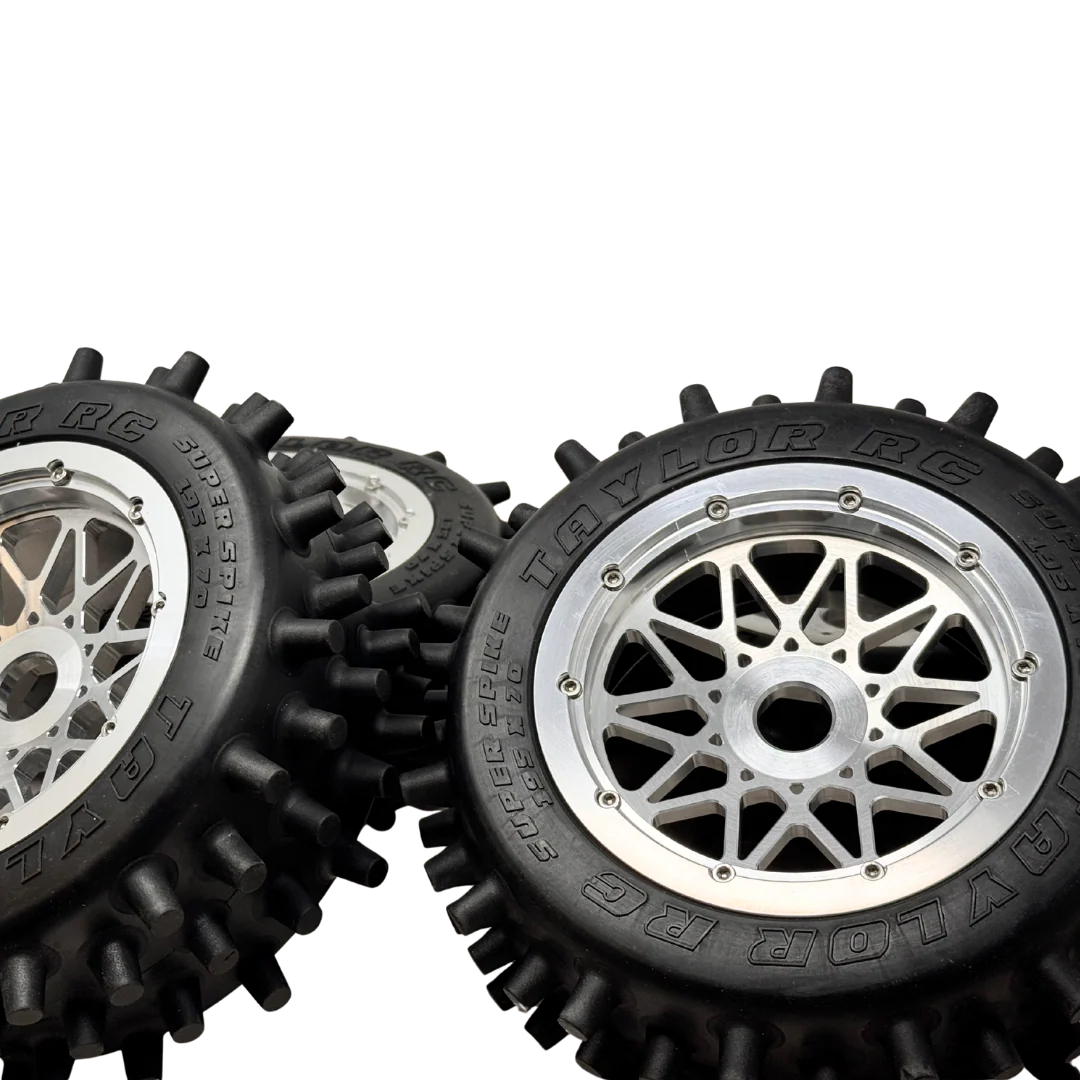 Taylor 195mm Super Spike Tyres mounted on RRC Billet Wheels (4pcs) - Image 5