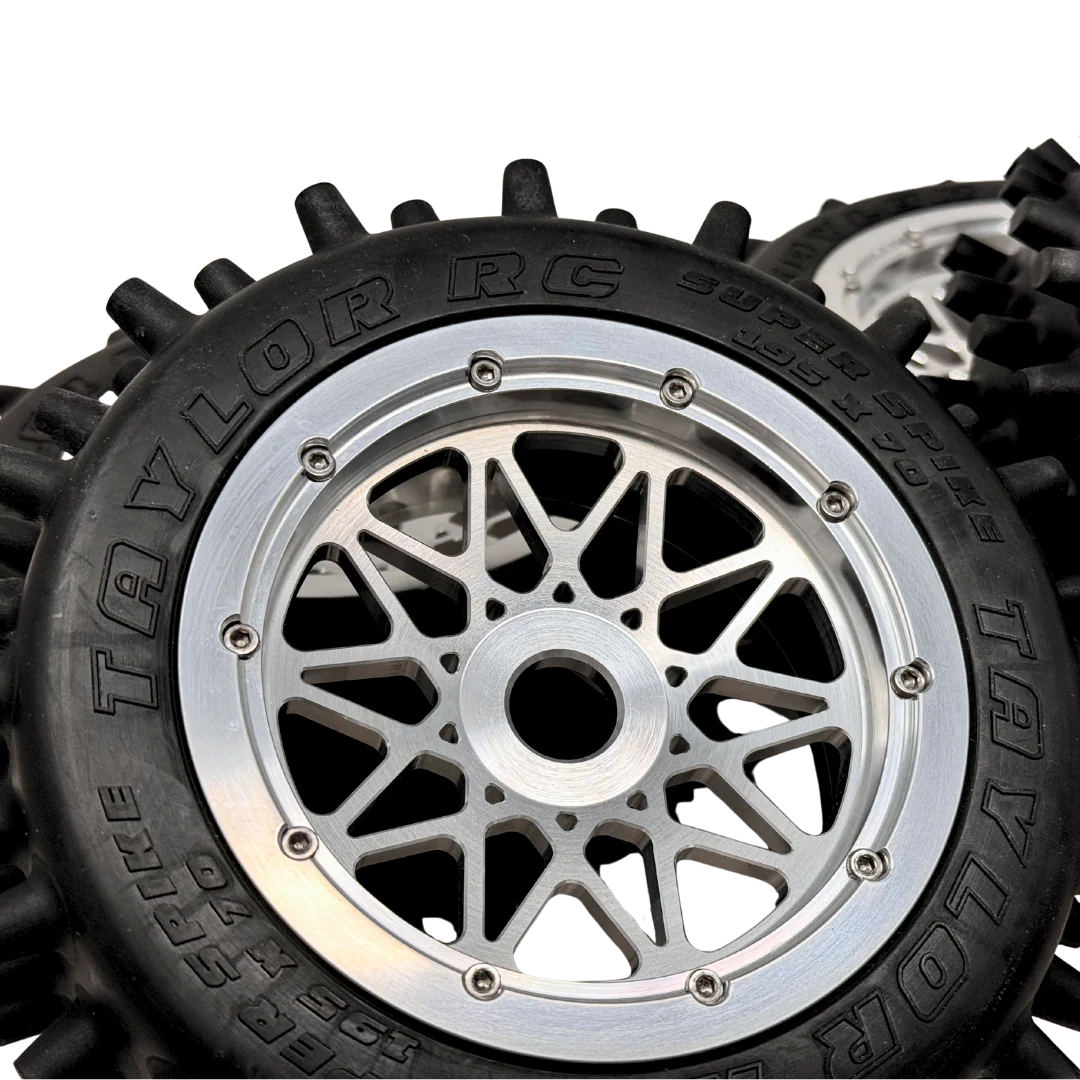 Taylor 195mm Super Spike Tyres mounted on RRC Billet Wheels (4pcs) - Image 6