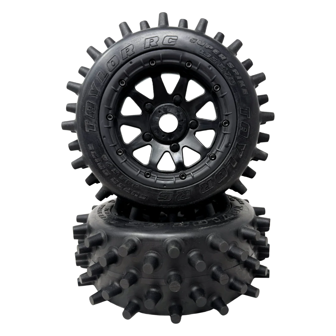 Taylor 195mm Super Spike Wheel Tyres Pre-Mounted 24mm hex (2pcs) - Image 2