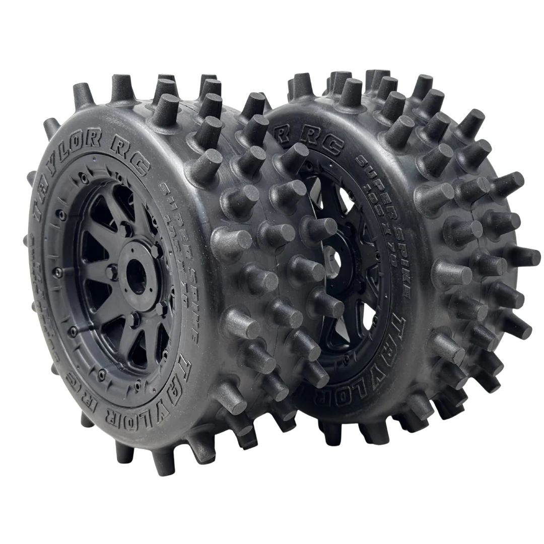 Taylor 195mm Super Spike Wheel Tyres Pre-Mounted 24mm hex (2pcs) - Image 3