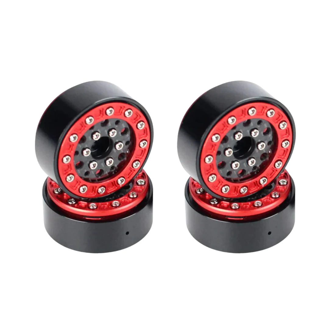 Ascent 18 1.3" Aluminum & Carbon Fiber Red Beadlock Wheels -0.75 Offset (4pcs) [RER43153]