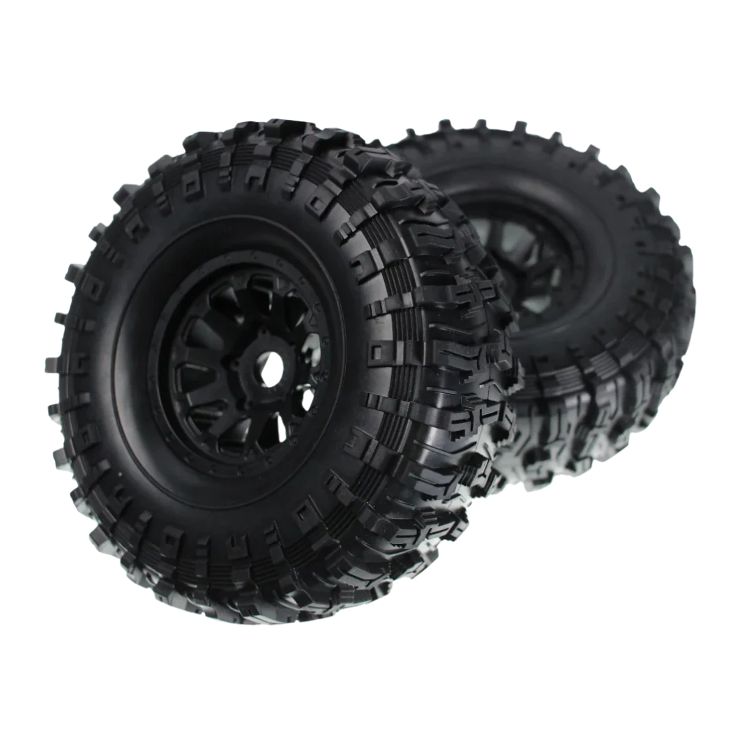 Vertex Pre-Mounted 1/6 Crawler Tires w/ Black Wheels (2pc) [RER41331]